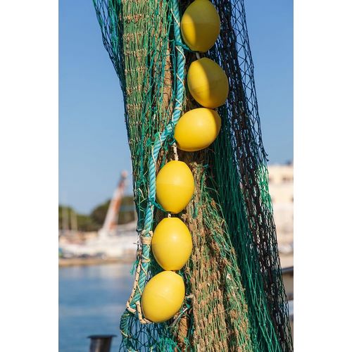 Italy-Apulia-Province of Barletta-Andria-Trani-Trani Close-up of fishing net and floats
